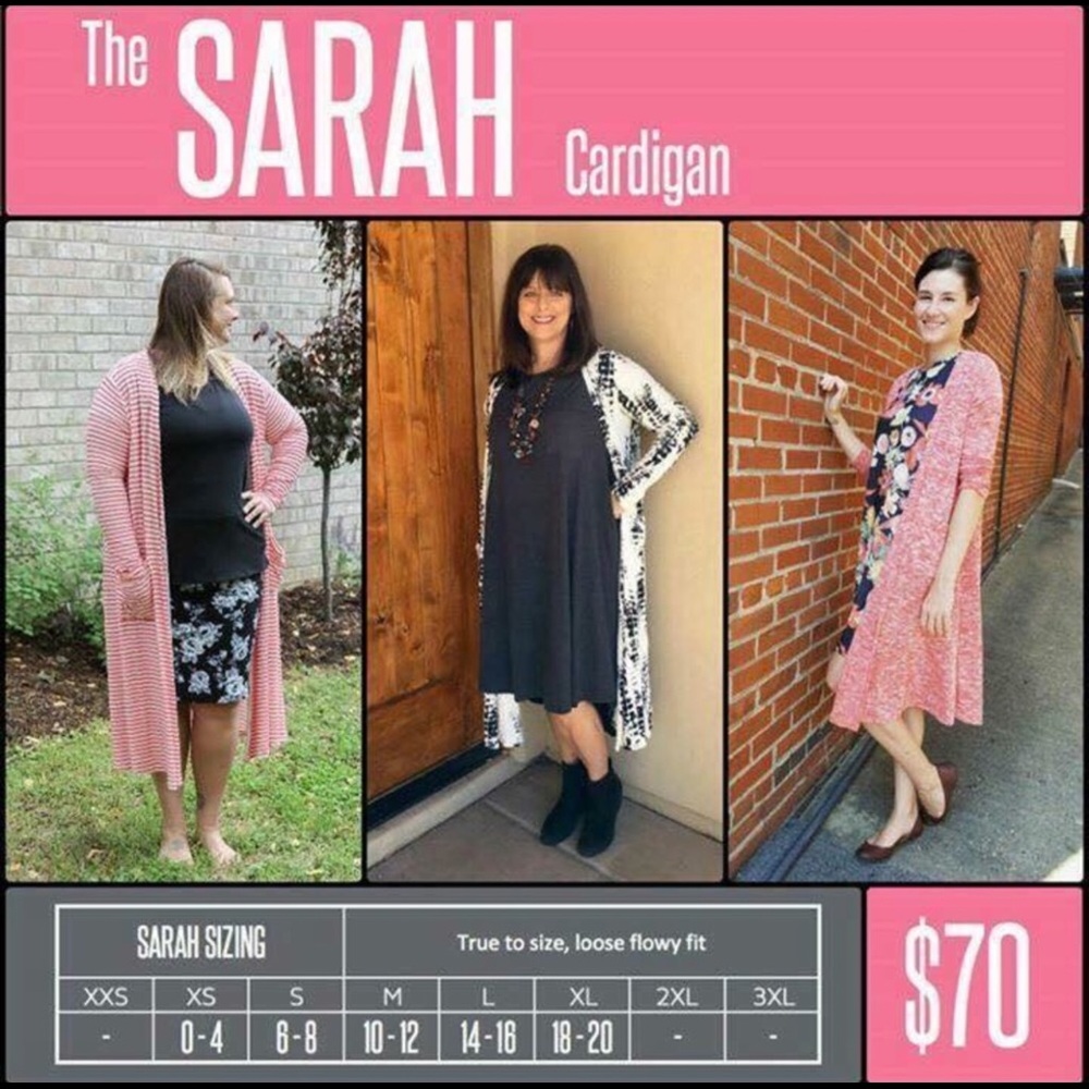 NWT Lularoe Striped Sarah Cardigan - Picture 5 of 8